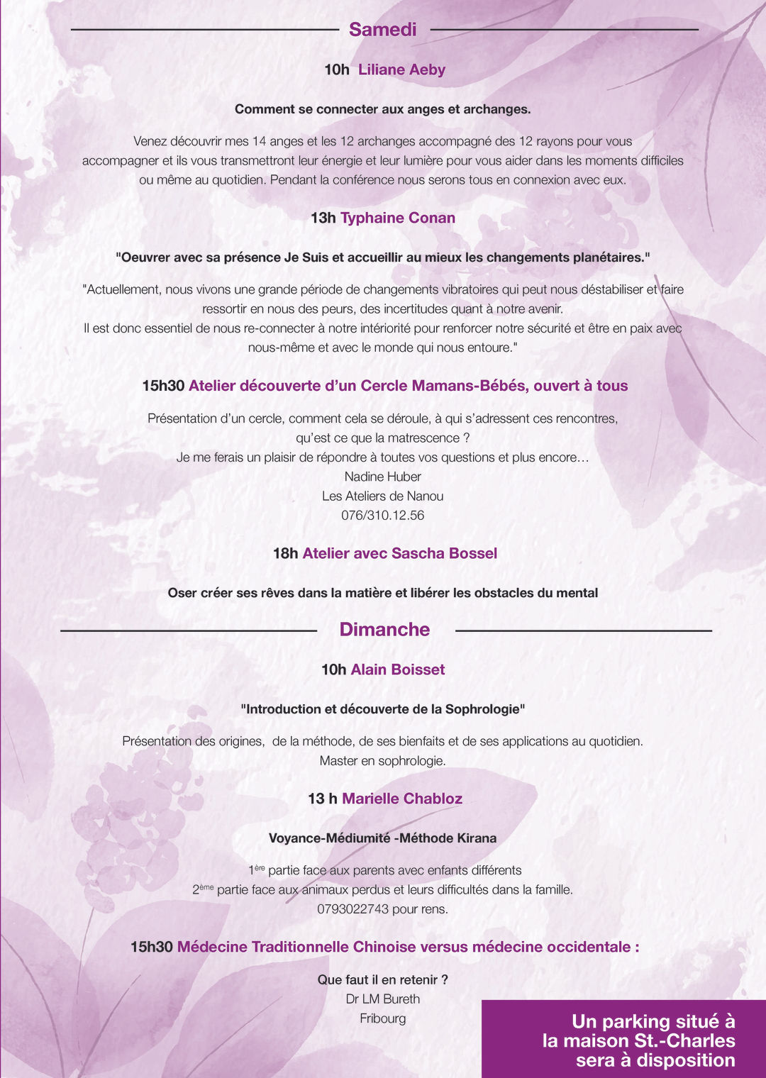 Programme des conférences